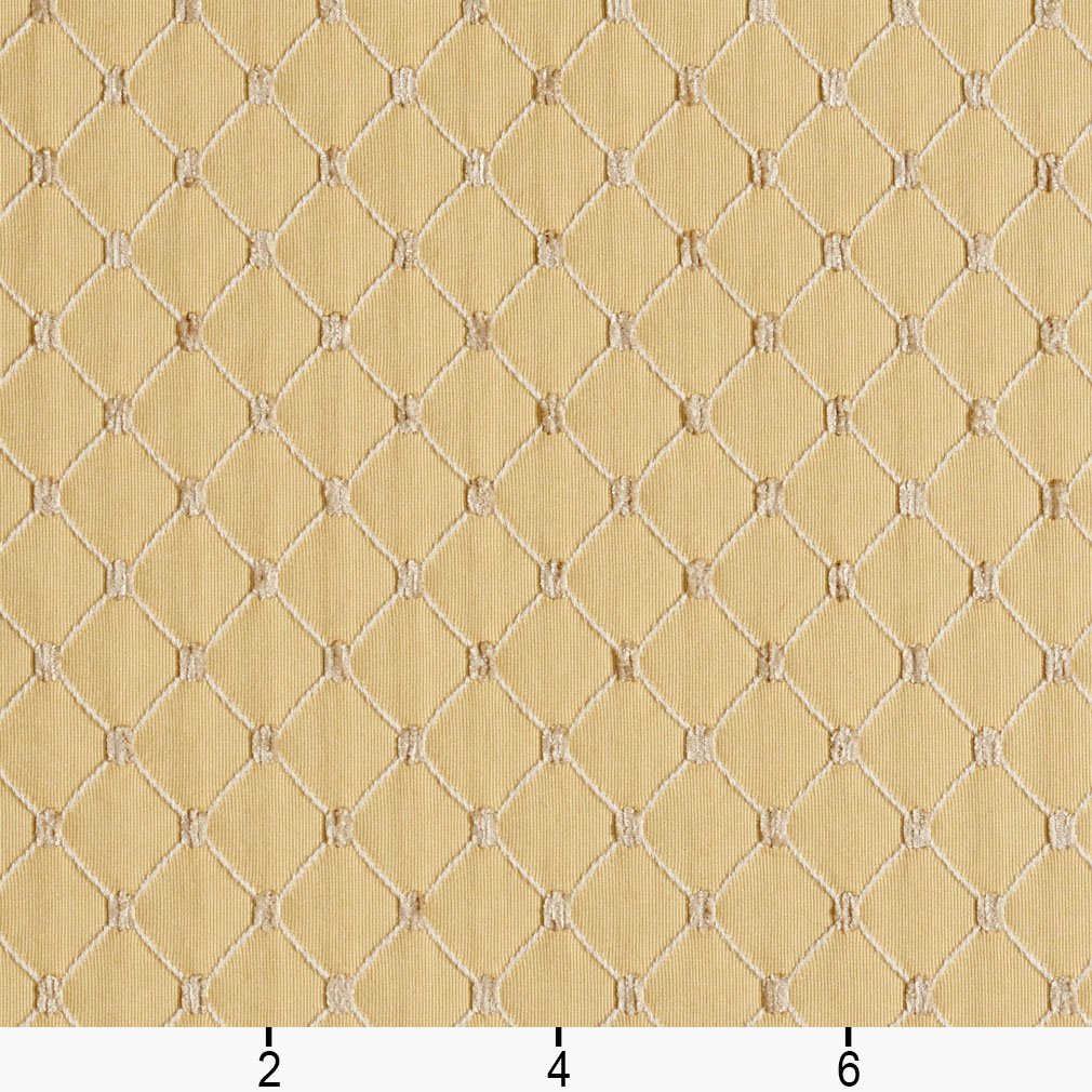 B653 Gold Diamond Jacquard Woven Upholstery Fabric by The Yard