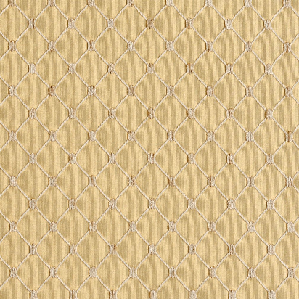 B653 Gold Diamond Jacquard Woven Upholstery Fabric by The Yard