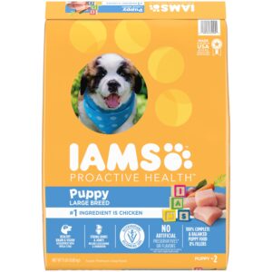 iams smart puppy large breed dry dog food with real chicken, 15 lb. bag