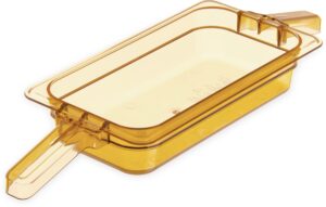 carlisle foodservice products 30860hh13 storplus high heat food pan with 2 handles, 2.5" deep, third size, amber