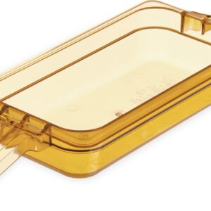 Carlisle FoodService Products 30860HH13 StorPlus High Heat Food Pan With 2 Handles, 2.5" Deep, Third Size, Amber