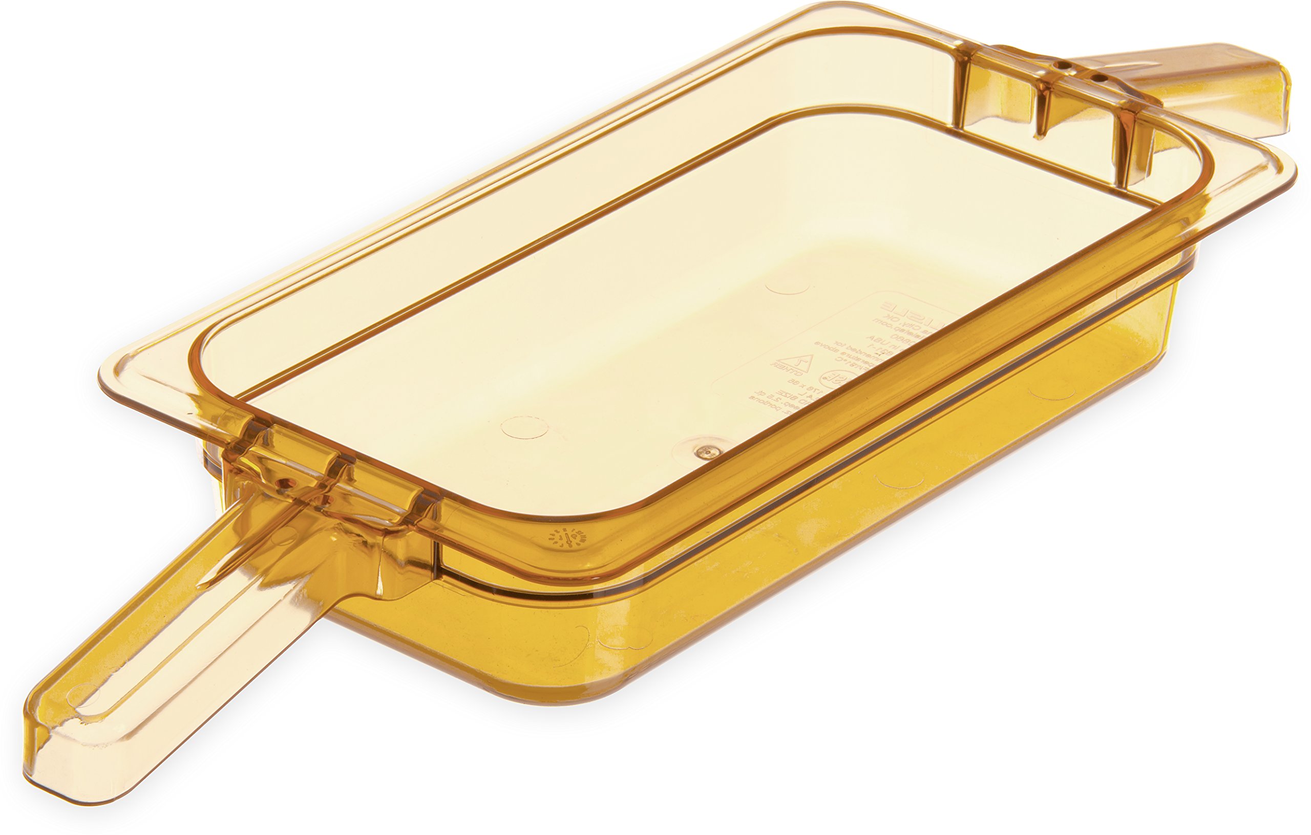 Carlisle FoodService Products 30860HH13 StorPlus High Heat Food Pan With 2 Handles, 2.5" Deep, Third Size, Amber