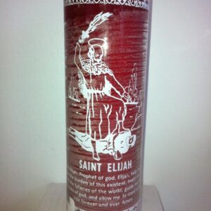 Saint Elijah (San Elias) 7 Day 1 Color Unscented Red Candle in Glass