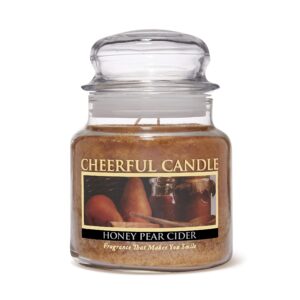 A Cheerful Giver - Honey Pear Cider Scented Glass Jar Candle (16 oz) with Lid & True to Life Fragrance Made in USA