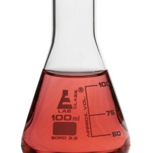 EISCO 12PK Erlenmeyer Flasks, 100mL - Borosilicate Glass - Narrow Neck Flasks, Conical Flasks, Glass Flasks