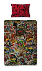 marvel comic heroes single bed duvet cover set