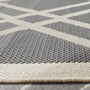 SAFAVIEH Courtyard Collection Area Rug - 9' x 12', Brown & Bone, Trellis Design, Non-Shedding & Easy Care, Indoor/Outdoor & Washable-Ideal for Patio, Backyard, Mudroom (CY6923-242)