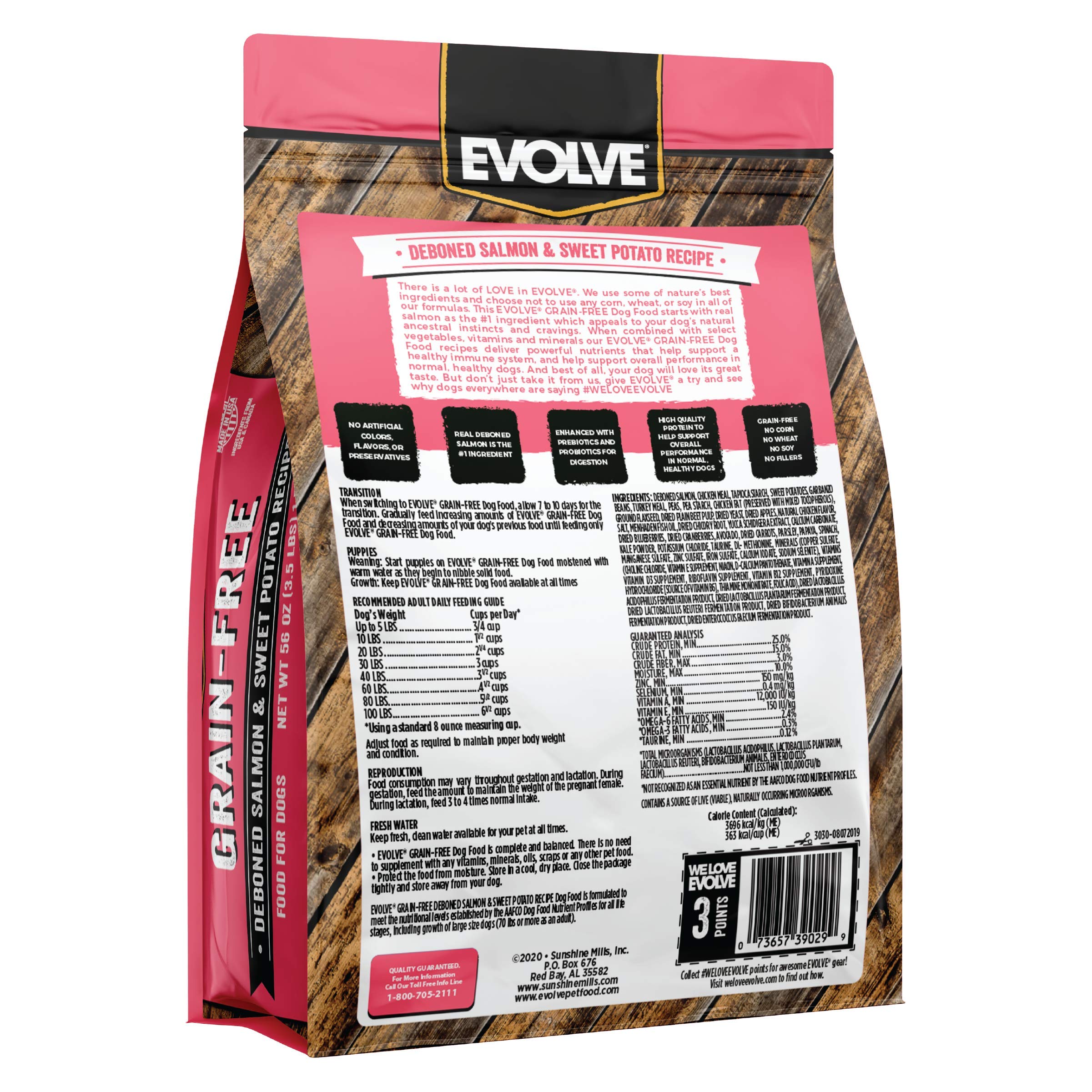 Evolve Grain Free Deboned Salmon & Sweet Potato Recipe Dog Food, 3.5 lb.