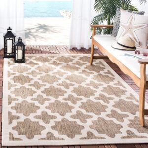 SAFAVIEH Courtyard Collection Area Rug - 9' x 12', Black & Beige, Non-Shedding & Easy Care, Indoor/Outdoor & Washable-Ideal for Patio, Backyard, Mudroom (CY6913-266)