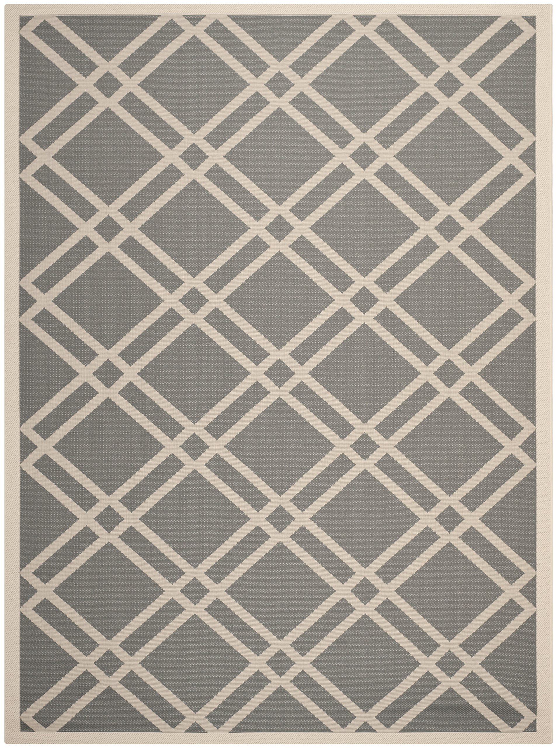 SAFAVIEH Courtyard Collection Area Rug - 9' x 12', Brown & Bone, Trellis Design, Non-Shedding & Easy Care, Indoor/Outdoor & Washable-Ideal for Patio, Backyard, Mudroom (CY6923-242)