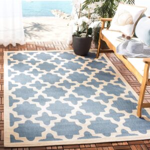 SAFAVIEH Courtyard Collection Area Rug - 9' x 12', Black & Beige, Non-Shedding & Easy Care, Indoor/Outdoor & Washable-Ideal for Patio, Backyard, Mudroom (CY6913-266)