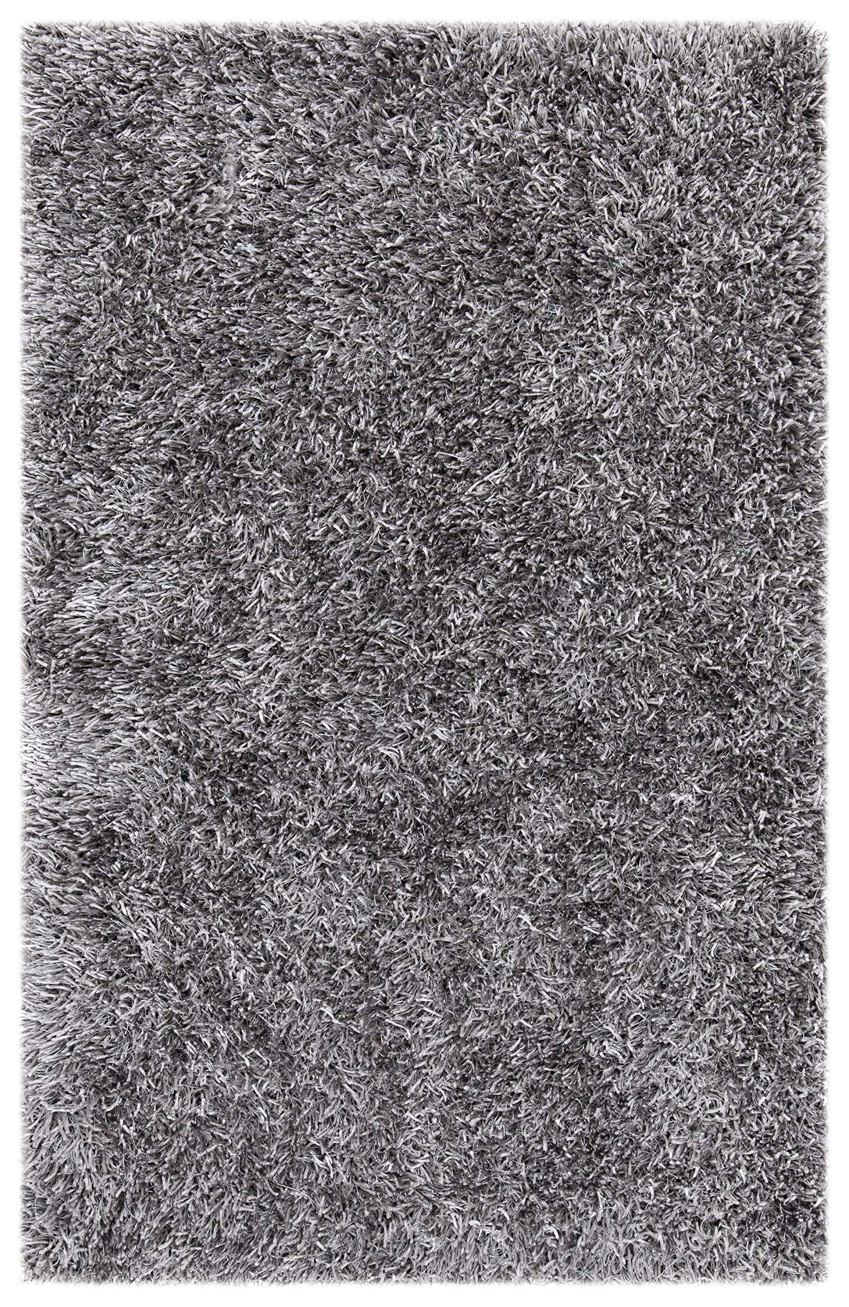 SAFAVIEH New Orleans Shag Collection Accent Rug - 3' x 5', Grey & Grey, Handmade, 1.6-inch Thick Ideal for High Traffic Areas in Entryway, Living Room, Bedroom (SG531-8080)