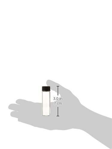 JG Finneran 816020-2170 Borosilicate Glass Dram Sample Vial with Solid Top Cap and PTFE/F217 Septa, Clear, 4 Dram Capacity, 21mm Diameter x 70mm Height (Case of 100)