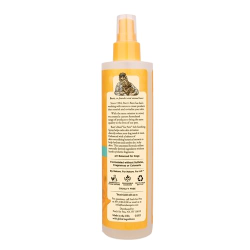 Burt's Bees for Pets Naturally Derived Itch Soothing Spray with Honeysuckle - Best Anti-Itch Spray for Dogs With Itchy Skin - Cruelty Free, Formulated without Sulfates and Parabens, 10 Fl Oz