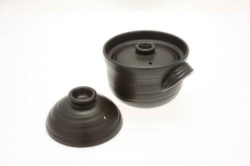 Kotobuki 190-803 Earthenware 1.5 Cup uncooked resulting in 4 Cup cooked Rice Cooker, Matte Black