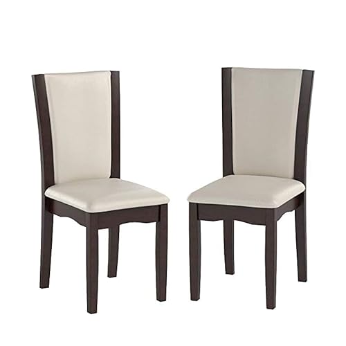 24/7 Shop at Home Stan Wooden Kitchen & Dining Room Chairs Set of 2, Dark Cherry