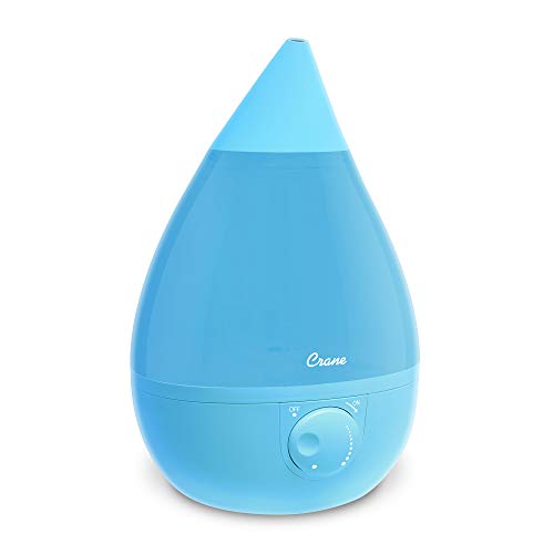 Crane Ultrasonic Cool Mist Humidifier for Bedroom, Baby Nursery, Kids Room, Plants, or Office, Large 1 Gallon Tank, Filter Optional, Aqua