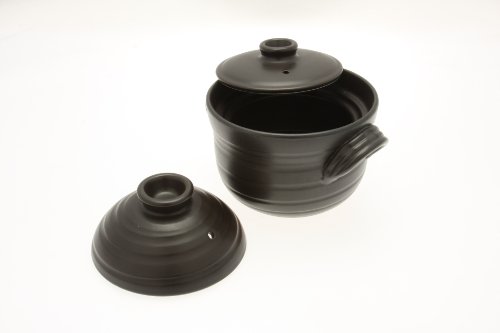 Kotobuki 190-803 Earthenware 1.5 Cup uncooked resulting in 4 Cup cooked Rice Cooker, Matte Black