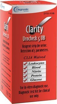 DTG-5OB PT# DTG-5OB- Clarity UroCheck Urinalysis Test Strip 5 Parameter 100/B...