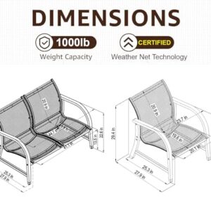 Amazonia Manhattan 4-Piece Patio Deep Seating Set | Eucalyptus Wood | Ideal for Outdoors and Indoors, Black