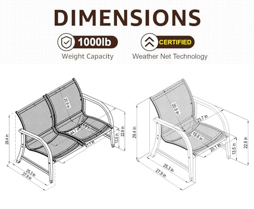 Amazonia Manhattan 4-Piece Patio Deep Seating Set | Eucalyptus Wood | Ideal for Outdoors and Indoors, Black