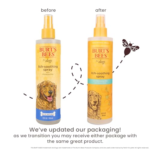 Burt's Bees for Pets Naturally Derived Itch Soothing Spray with Honeysuckle - Best Anti-Itch Spray for Dogs With Itchy Skin - Cruelty Free, Formulated without Sulfates and Parabens, 10 Fl Oz