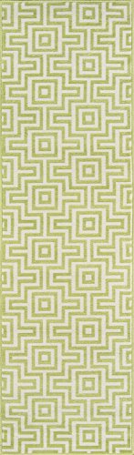 Momeni Rugs , Baja Collection Contemporary Indoor & Outdoor Area Rug, Easy to Clean, UV protected & Fade Resistant, 2'3" x 7'6" Runner, Green