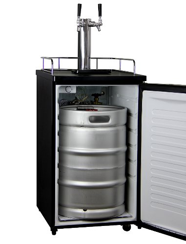 Kegco K199SS-2P Kegerator Two Keg Beer Cooler - Premium Double Faucet D System Kit - Stainless Door