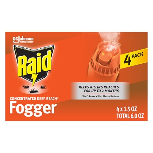 S C JOHNSON WAX 74251 Raid Fogger, 4-Pack, 1.5-Ounce