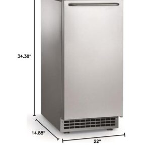 Scotsman CU50GA Undercounter Gourmet Cube Ice Maker with Bin and Gravity Drain, 64 lb/24 hr, Air Cooled, 115V/60/1-ph