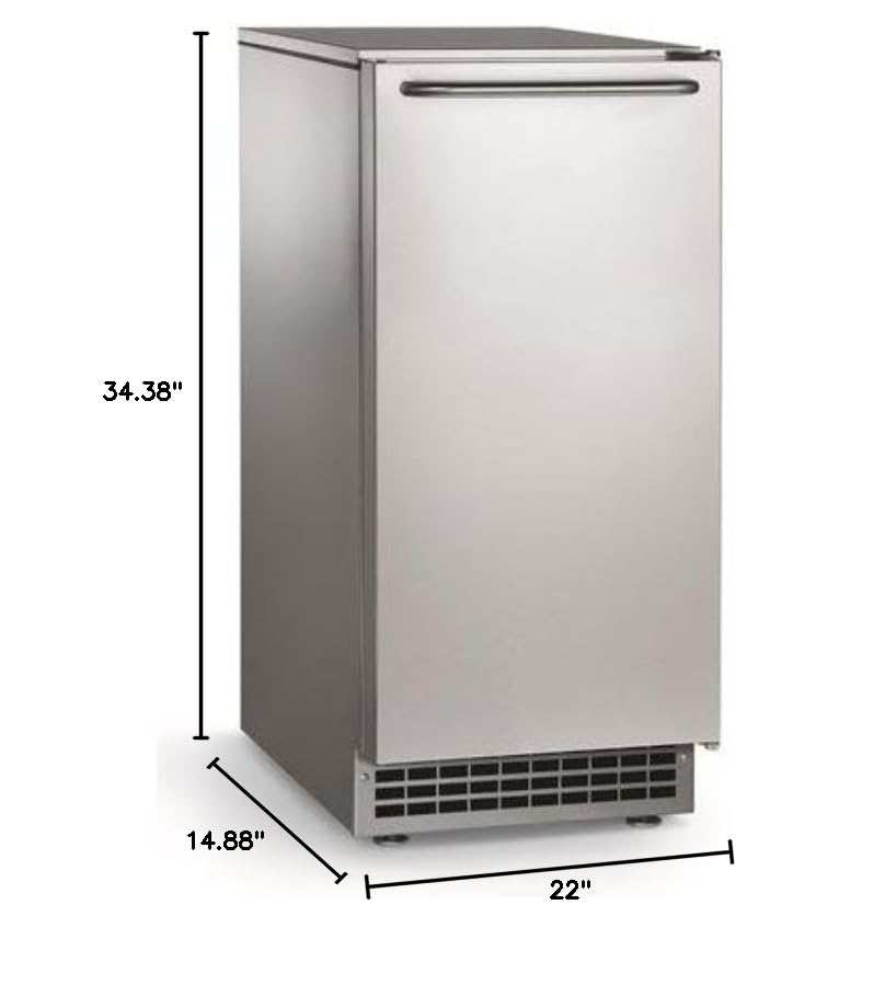 Scotsman CU50GA Undercounter Gourmet Cube Ice Maker with Bin and Gravity Drain, 64 lb/24 hr, Air Cooled, 115V/60/1-ph