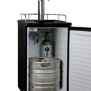 Kegco K199SS-2P Kegerator Two Keg Beer Cooler - Premium Double Faucet D System Kit - Stainless Door