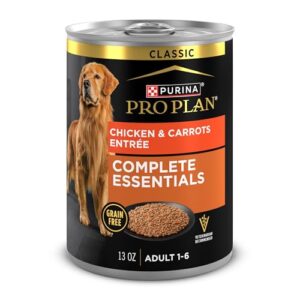 purina pro plan high protein dog food wet pate, chicken and carrots entree - (pack of 12) 13 oz. cans