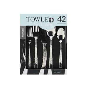 Towle Living Texture 42-Piece Forged Stainless Steel Flatware Set, Service for 4