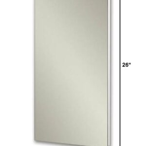 Jensen 1035P24WH Cove Frameless Medicine Cabinet with Polished Mirror, 16-Inch by 26-Inch, White