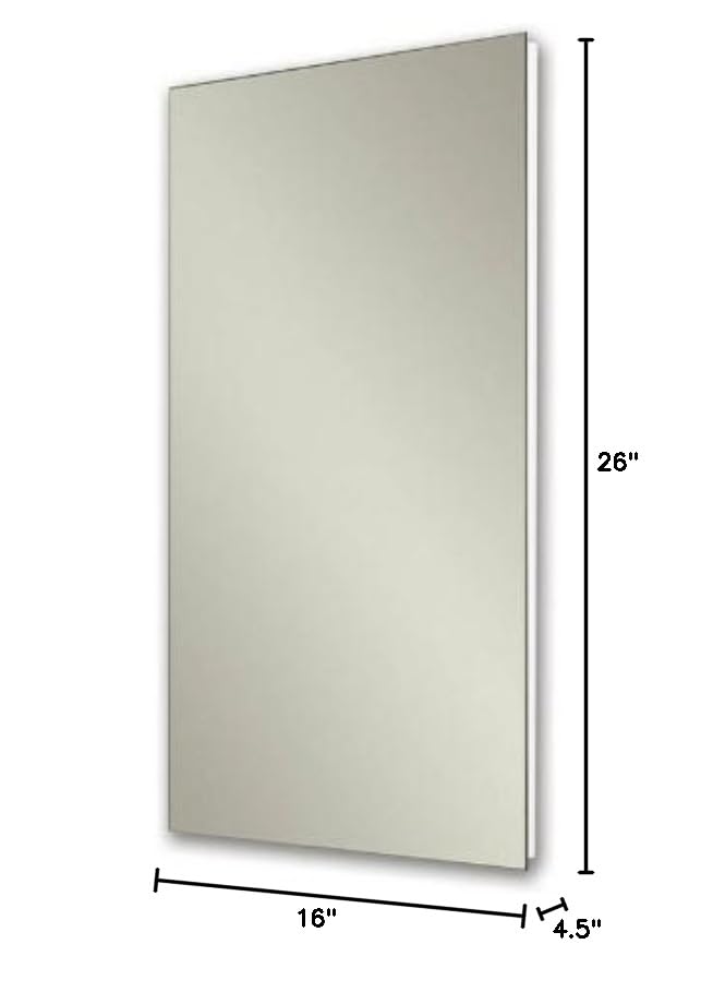 Jensen 1035P24WH Cove Frameless Medicine Cabinet with Polished Mirror, 16-Inch by 26-Inch, White