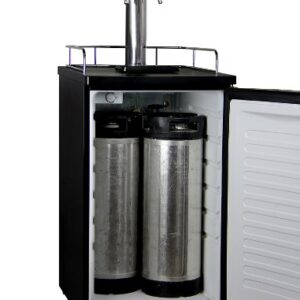 Kegco K199SS-2P Kegerator Two Keg Beer Cooler - Premium Double Faucet D System Kit - Stainless Door