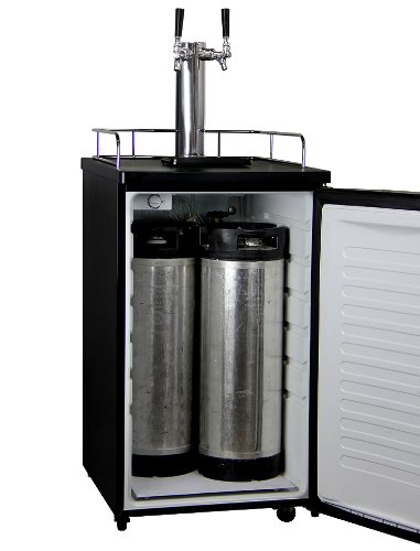 Kegco K199SS-2P Kegerator Two Keg Beer Cooler - Premium Double Faucet D System Kit - Stainless Door