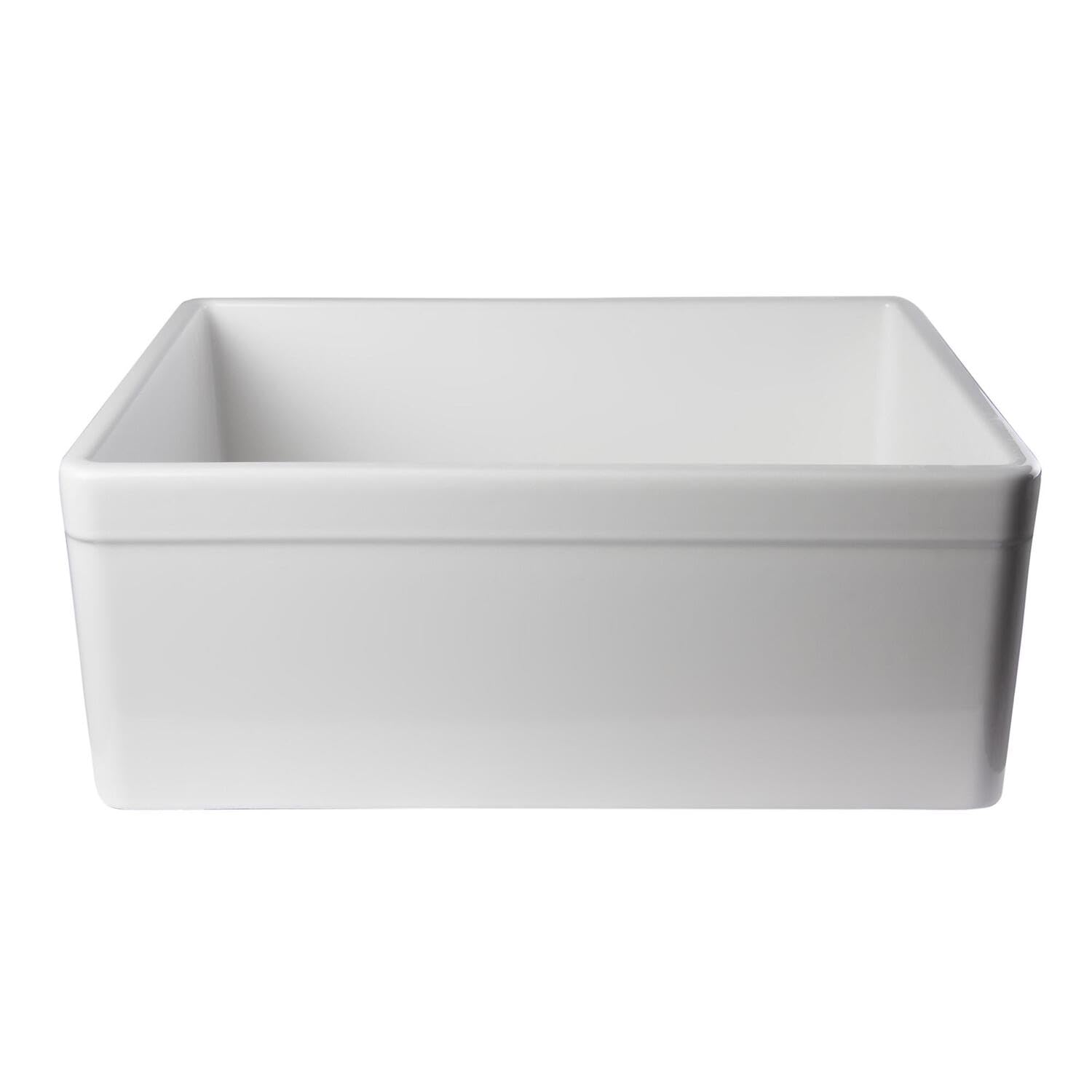 ALFI brand AB506-W 26-Inch Decorative Lip Single Bowl Fireclay Farmhouse Kitchen Sink, White