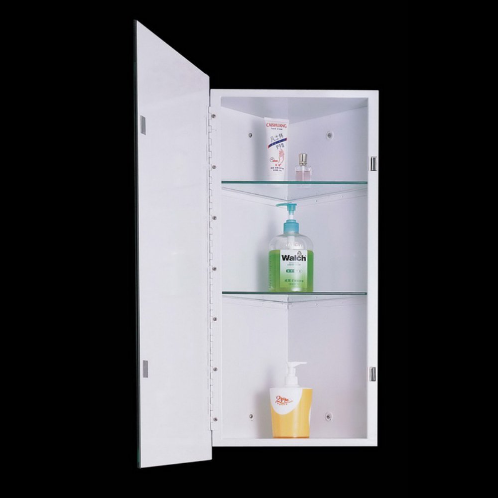 Corner Medicine Cabinet Height: 36", Edge: Frameless Beveled Edge Mirror