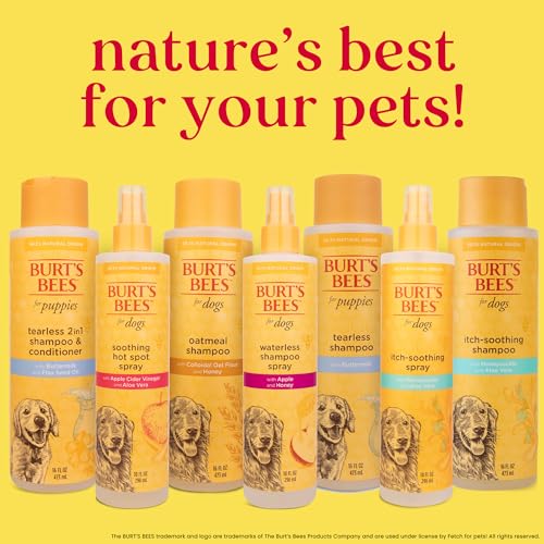 Burt's Bees for Pets Itch Soothing Dog Shampoo with Honeysuckle and Aloe Vera - Cruelty Free, Fragrance Free Dog Anti Itch Shampoo for Sensitive Skin, Dry Skin Relief for Dogs, 16 Fl Oz