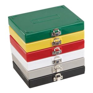 heathrow scientific hs15994b 100-place cork lined slide box with nickel clasp, abs, cork, green, 208mm length, 175mm width, 34mm height