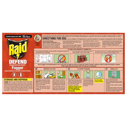 S C JOHNSON WAX 74251 Raid Fogger, 4-Pack, 1.5-Ounce