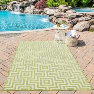 Momeni Rugs , Baja Collection Contemporary Indoor & Outdoor Area Rug, Easy to Clean, UV protected & Fade Resistant, 2'3" x 7'6" Runner, Green