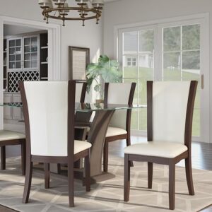 24/7 Shop at Home Stan Wooden Kitchen & Dining Room Chairs Set of 2, Dark Cherry