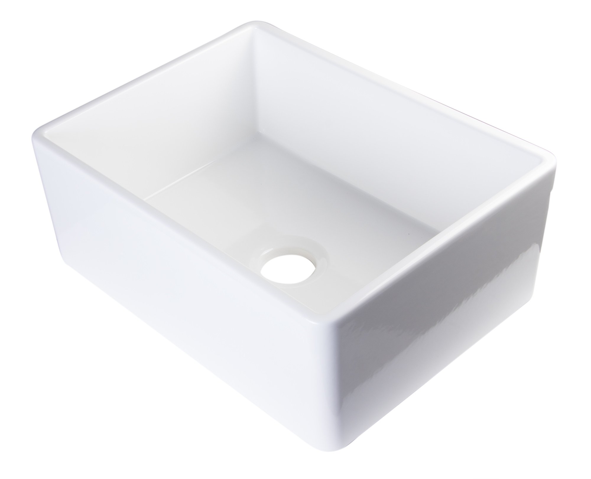 ALFI brand AB505-W 26-Inch Contemporary Smooth Fireclay Farmhouse Kitchen Sink, White