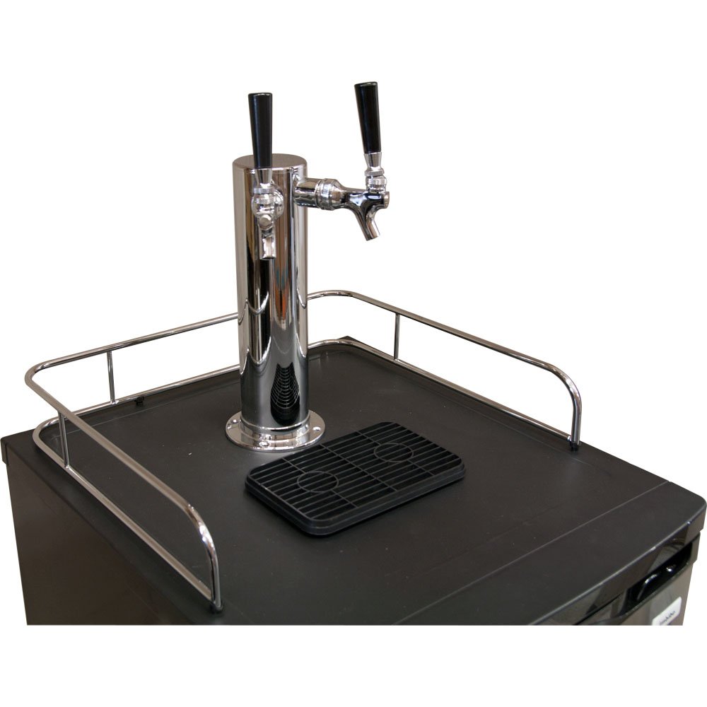 Kegco K199SS-2P Kegerator Two Keg Beer Cooler - Premium Double Faucet D System Kit - Stainless Door