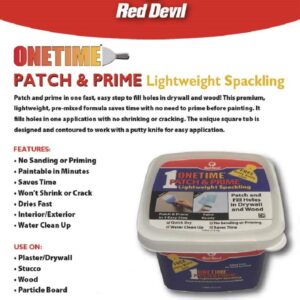 Red Devil 0540 ONETIME Patch & Prime Lightweight Spackling, Pack of 1, White