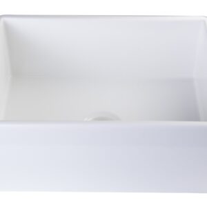 ALFI brand AB505-W 26-Inch Contemporary Smooth Fireclay Farmhouse Kitchen Sink, White