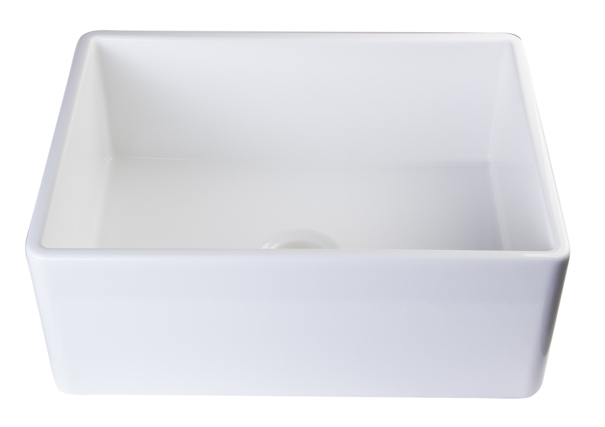 ALFI brand AB505-W 26-Inch Contemporary Smooth Fireclay Farmhouse Kitchen Sink, White